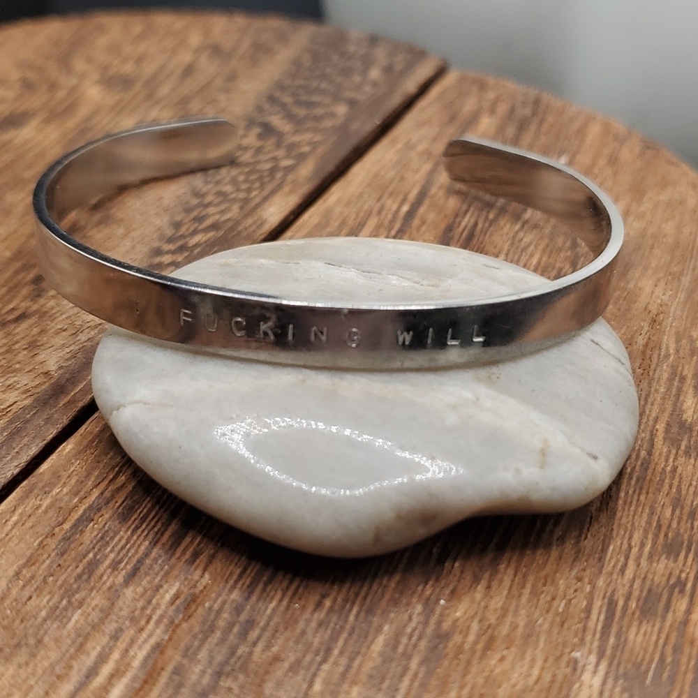 I‎ will cuff bracelet sterling B2607